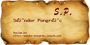 Sándor Pongrác névjegykártya
