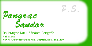 pongrac sandor business card