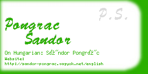 pongrac sandor business card